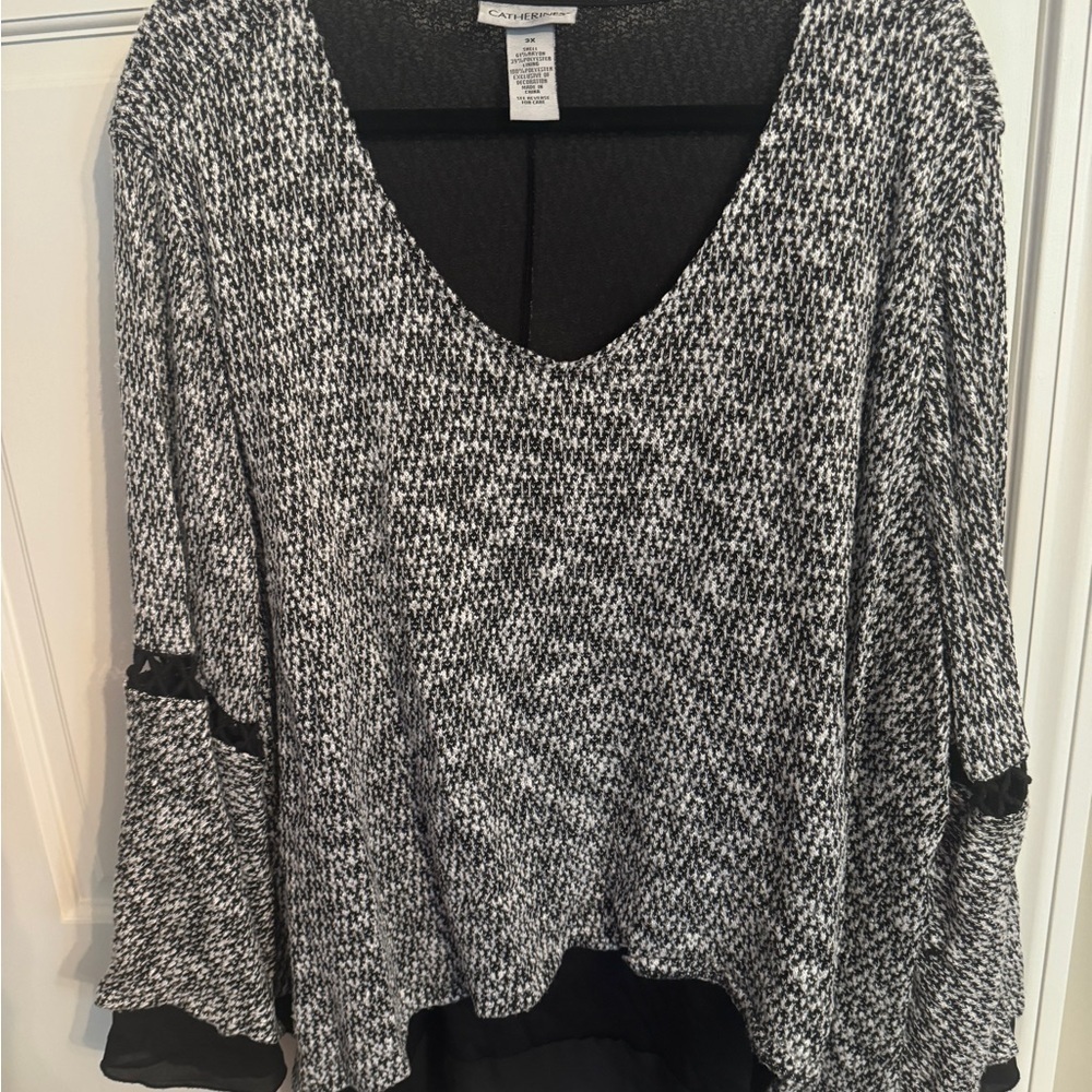 Catherines Monochrome Knit Blouse